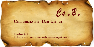 Csizmazia Barbara névjegykártya