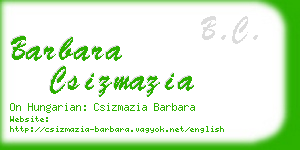 barbara csizmazia business card